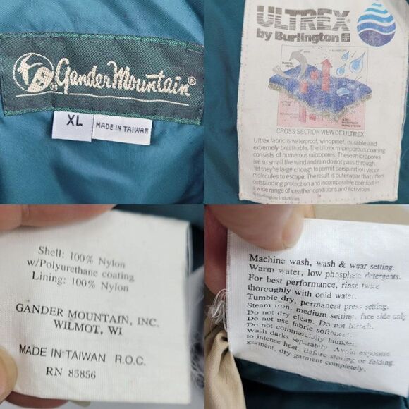 Vintage Gander Mountain Jacket XL Tan Lightweight Outdoors Waterproof Hooded - Picture 3 of 16